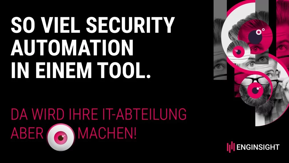 Dark-themed ad reading: ‘So much security automation in one tool’ and ‘Your IT team won’t believe their eyes!’ – highlighting powerful automation features.